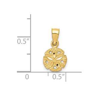 14k Yellow Gold Sand Dollar Pendant K2931