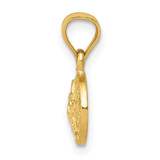 14k Yellow Gold Sand Dollar Pendant K2932