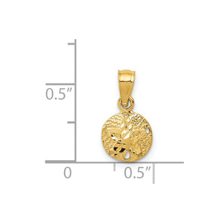 14k Yellow Gold Sand Dollar Pendant K2932