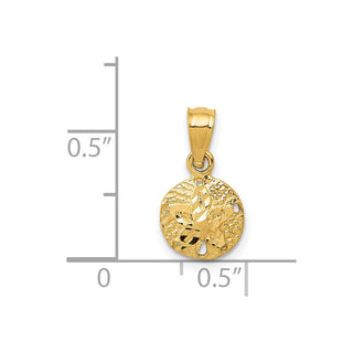14k Yellow Gold Sand Dollar Pendant K2932