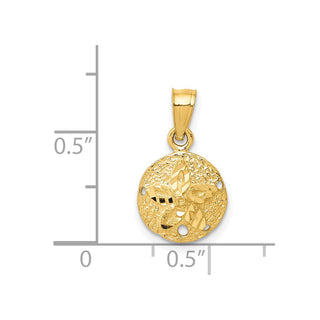 14k Yellow Gold Sand Dollar Pendant K2933
