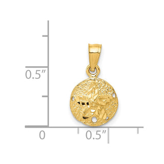 14k Yellow Gold Sand Dollar Pendant K2933