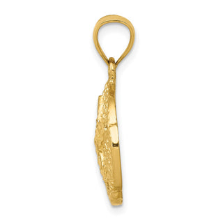 14k Yellow Gold Sand Dollar Pendant K2936