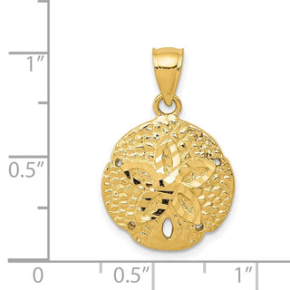 14k Yellow Gold Sand Dollar Pendant K2936