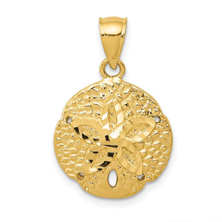 14k Yellow Gold Sand Dollar Pendant K2936