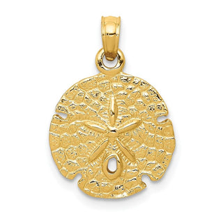 14k Yellow Gold Sand Dollar Pendant K2937