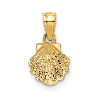 14k Yellow Gold Scallop Shell Pendant K2965