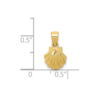 14k Yellow Gold Scallop Shell Pendant K2965