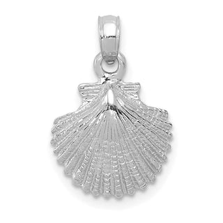 14k White Gold Scallop Shell Pendant K2968W