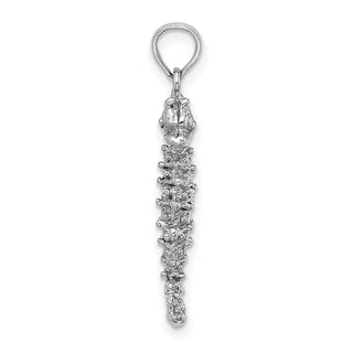 14k White Gold 3-D Seahorse Pendant
