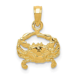 14k Yellow Gold Crab Pendant K2990