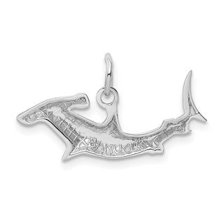 14K White Gold Hammerhead Shark Charm