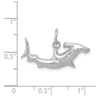 14K White Gold Hammerhead Shark Charm