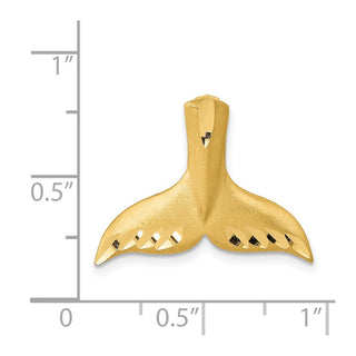 Mens 14k Yellow Gold Diamond-cut Whale Tail Slide