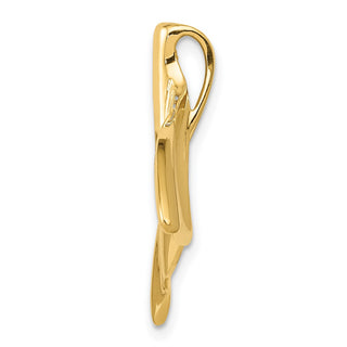 Mens 14k Yellow Gold Whale Tail Slide K3030