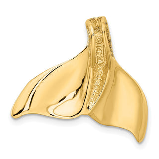 Mens 14k Yellow Gold Whale Tail Slide K3030