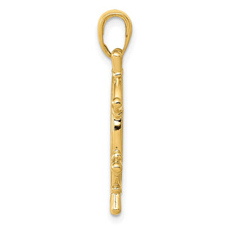 14k Yellow Gold 3D Ships Wheel Pendant K3071