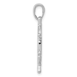 14k White Gold 3D Ships Wheel Pendant K3071W