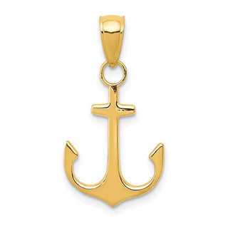 14k Yellow Gold Anchor Pendant K3075