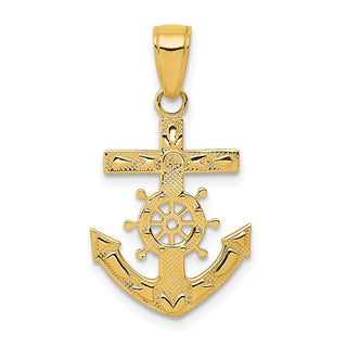 14k Yellow Gold Mariners Cross Pendant