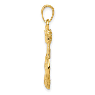 14k Yellow Gold Anchor w/Rope Pendant K3082
