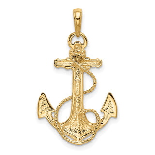 14k Yellow Gold Anchor w/Rope Pendant K3082
