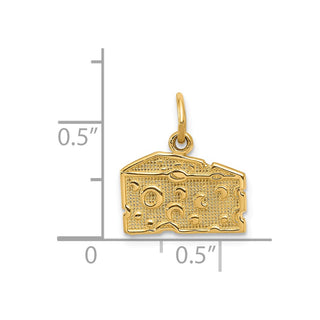 14k Yellow Gold Swiss Cheese Charm