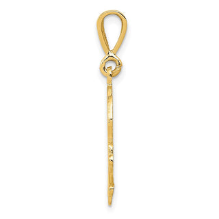 14k Yellow Gold Skull and Bones Pendant