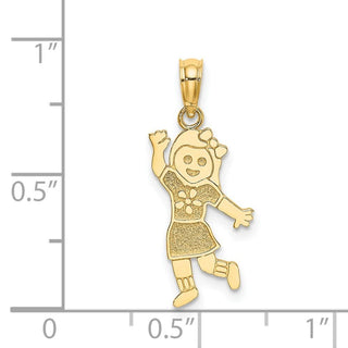 14k Yellow Gold Girl Pendant K3172