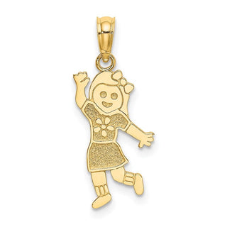 14k Yellow Gold Girl Pendant K3172