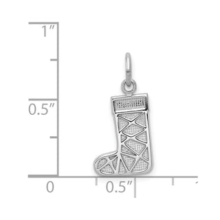 14K White Gold Christmas Stocking Charm
