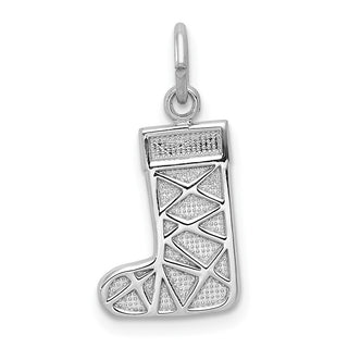 14K White Gold Christmas Stocking Charm