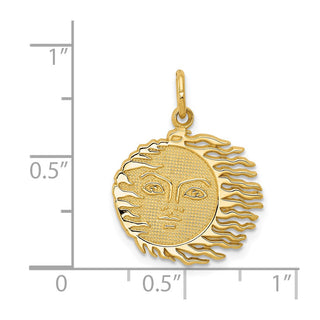 14k Yellow Gold Flaming Sun Charm