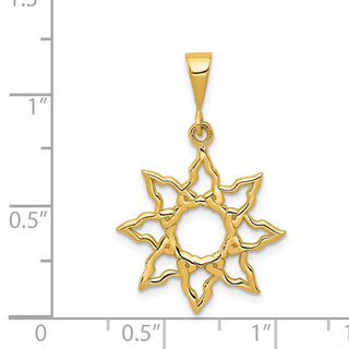 14k Yellow Gold Sun Charm K3197