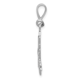 14k White Gold Sun Pendant