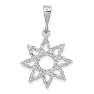 14k White Gold Sun Pendant