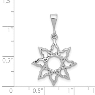 14k White Gold Sun Pendant