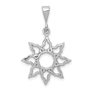 14k White Gold Sun Pendant