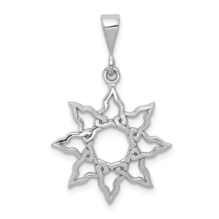 14k White Gold Sun Pendant