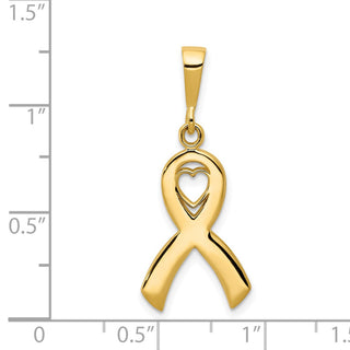 14k Yellow Gold Heart In Awareness Pendant