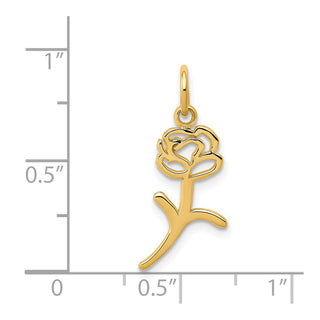 14k Yellow Gold Rose Charm