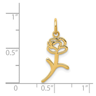 14k Yellow Gold Rose Charm