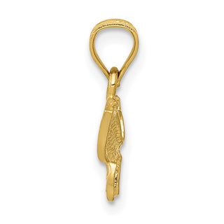 14k Yellow Gold Diamond-cut Butterfly Pendant K3233