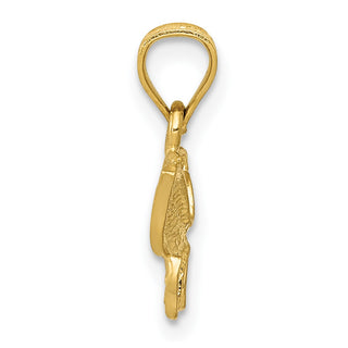 14k Yellow Gold Diamond-cut Butterfly Pendant K3233