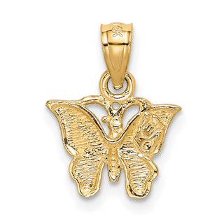 14k Yellow Gold Diamond-cut Butterfly Pendant K3233