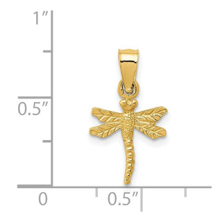 14k Yellow Gold Dragonfly Pendant K3256