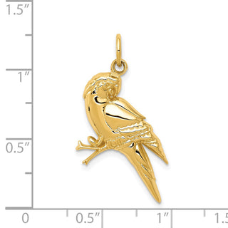 14K Yellow Gold Parrot Charm