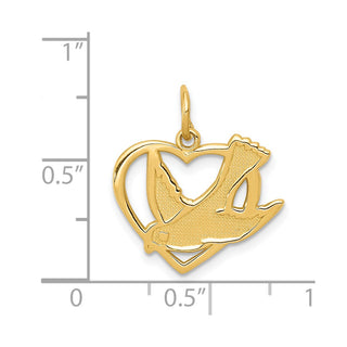 14k Yellow Gold Peace Bird Charm