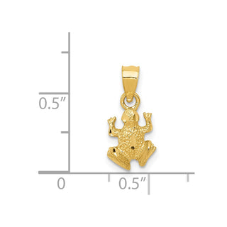 14k Yellow Gold Diamond-Cut Frog Pendant