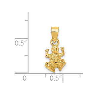 14k Yellow Gold Diamond-Cut Frog Pendant